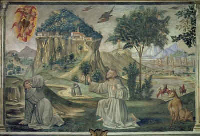 St. Francis receiving the stigmata, scene from a cycle of the Life of St. Francis of Assisi by Domenico Ghirlandaio